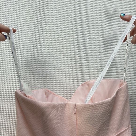 Women’s NWT David’s Bridal pink “petal colored” strapless dress. Size 4. - Picture 16 of 16